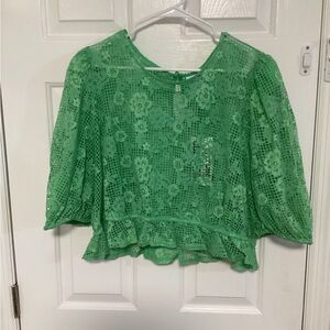 Green Lace Women's Top